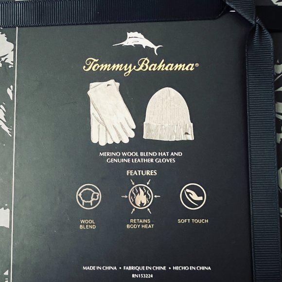 TOMMY BAHAMA Men's Hat & Glove Boxed Set NIB - Picture 3 of 6